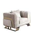 Luxury armchair with gold accents in a stylish room setting